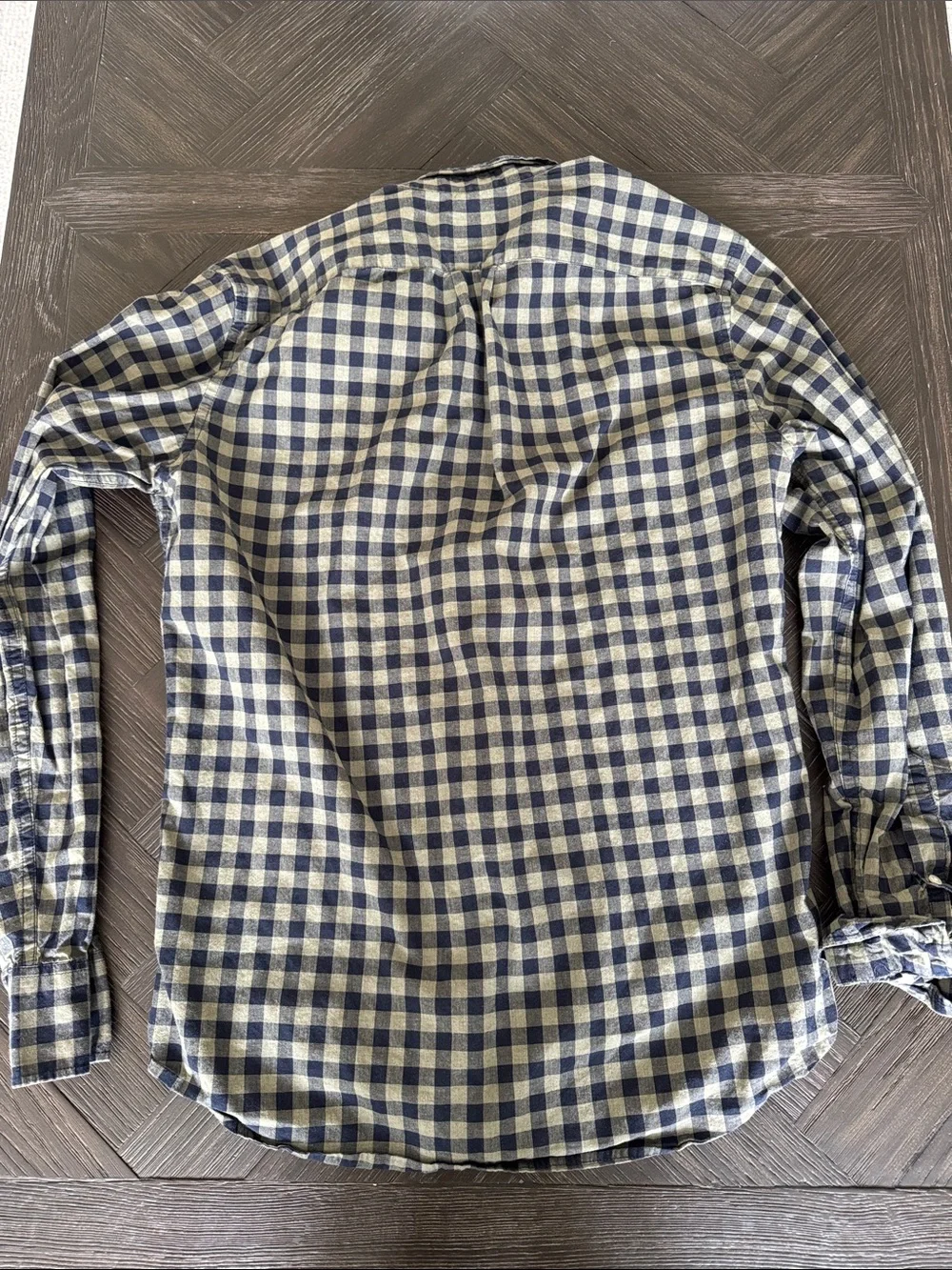 J.Crew Slim Fit Button Down Shirt Small Blue Cream Gingham Plaid Casual